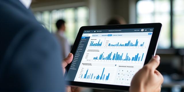 Data dashboard showing workforce optimization trends